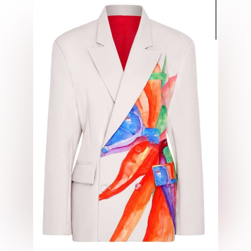 Nalè bird of paradise print oversize blazer